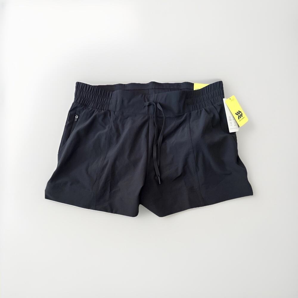 All in Motion Black Mid Rise Woven Shorts Quick Dry UPF 50 4 Women’s Large New